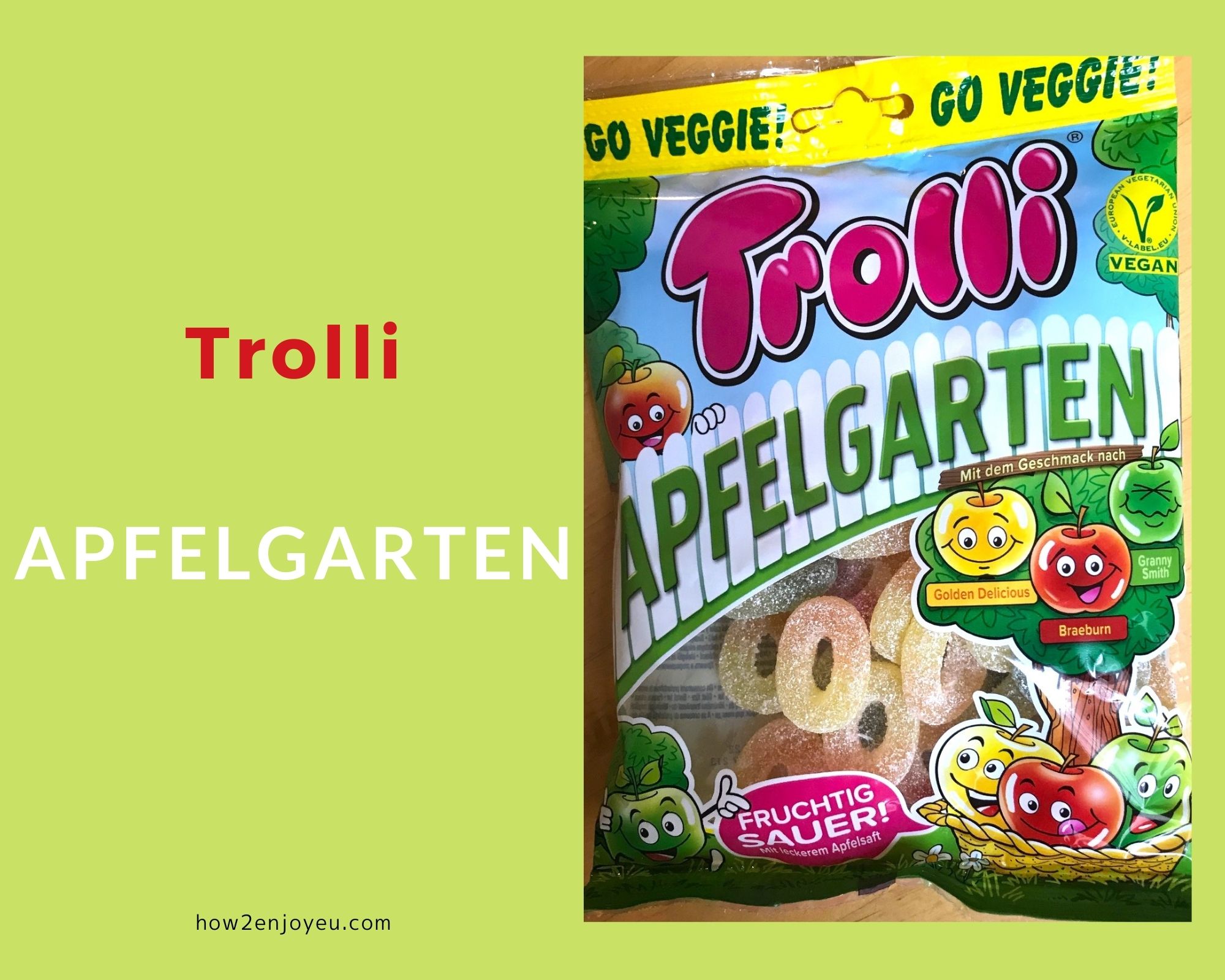 Read more about the article ヴィーガンの人も食べられるベジグミ、【Trolli Apfelgarten】